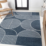 Nordby Geometric Arch Scandi Striped Area Rug