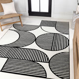 Nordby Geometric Arch Scandi Striped Area Rug