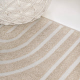 Anders High-Low MidCentury Modern Arch Stripe Two-Tone Indoor/Outdoor Area Rug