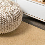 Haze Solid Low-pile Area Rug Mustard