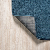 Haze Solid Low-pile Area Rug Navy