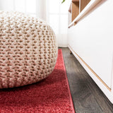 Haze Solid Low-pile Area Rug Red