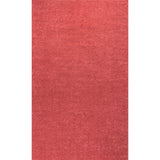 Haze Solid Low-pile Area Rug Red