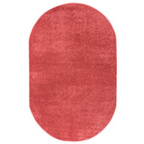Haze Solid Low-pile Area Rug Red