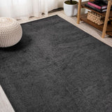 Haze Solid Low-pile Area Rug Black