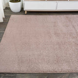 Haze Solid Low-Pile Area Rug Brown