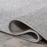 Haze Solid Low-pile Area Rug Light Gray