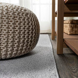 Haze Solid Low-pile Area Rug Light Gray