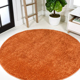 Haze Solid Low-pile Area Rug Orange