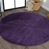 Haze Solid Low-pile Area Rug Purple