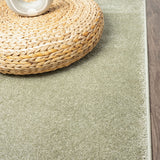Haze Solid Low-pile Area Rug Green