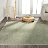 Haze Solid Low-pile Area Rug Green