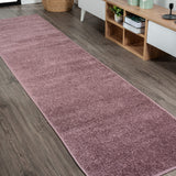 Haze Solid Low-pile Area Rug Light Purple