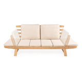 Hartley 2-Seat Modern Scandinavian Folding Wood Outdoor Day Bed Sofa - JONATHAN Y