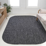 Miles Modern Minimalist Radius Corner Solid Indoor/Outdoor Area Rug