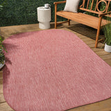 Miles Modern Minimalist Radius Corner Solid Indoor/Outdoor Area Rug