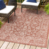 Tela Bohemian Textured Weave Floral Indoor/outdoor Area Rug