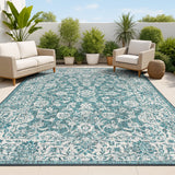 Tela Bohemian Textured Weave Floral Indoor/outdoor Area Rug