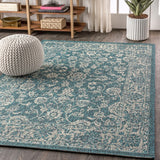 Tela Bohemian Textured Weave Floral Indoor/outdoor Area Rug