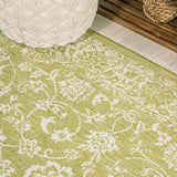 Tela Bohemian Textured Weave Floral Indoor/outdoor Area Rug