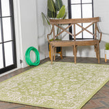 Tela Bohemian Textured Weave Floral Indoor/outdoor Area Rug