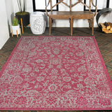 Tela Bohemian Textured Weave Floral Indoor/outdoor Area Rug