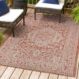 Sinjuri Medallion Textured Weave Indoor/outdoor Area Rug