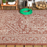 Sinjuri Medallion Textured Weave Indoor/outdoor Area Rug