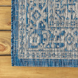 Sinjuri Medallion Textured Weave Indoor/outdoor Round Rug