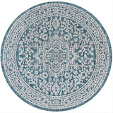 Sinjuri Medallion Textured Weave Indoor/outdoor Round Rug