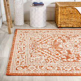 Sinjuri Medallion Textured Weave Indoor/outdoor Area Rug