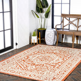 Sinjuri Medallion Textured Weave Indoor/outdoor Area Rug