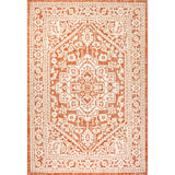 Sinjuri Medallion Textured Weave Indoor/outdoor Area Rug