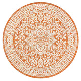 Sinjuri Medallion Textured Weave Indoor/outdoor Round Rug