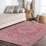 Sinjuri Medallion Textured Weave Indoor/outdoor Area Rug