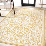 Sinjuri Medallion Textured Weave Indoor/outdoor Area Rug