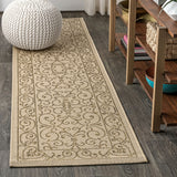 Charleston Vintage Filigree Textured Weave Indoor/outdoor Runner Rug