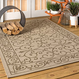 Charleston Vintage Filigree Textured Weave Indoor/outdoor Area Rug