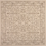 Charleston Vintage Filigree Textured Weave Indoor/outdoor Square Rug