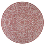Charleston Vintage Filigree Textured Weave Indoor/outdoor Round Rug