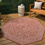 Charleston Vintage Filigree Textured Weave Indoor/outdoor Octagon Rug