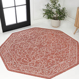 Charleston Vintage Filigree Textured Weave Indoor/outdoor Octagon Rug