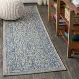 Charleston Vintage Filigree Textured Weave Indoor/outdoor Runner Rug