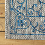 Charleston Vintage Filigree Textured Weave Indoor/outdoor Area Rug