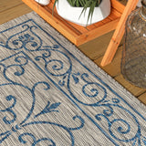 Charleston Vintage Filigree Textured Weave Indoor/outdoor Area Rug