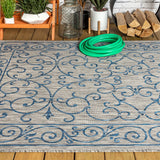 Charleston Vintage Filigree Textured Weave Indoor/outdoor Area Rug