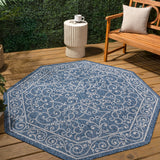 Charleston Vintage Filigree Textured Weave Indoor/outdoor Octagon Rug