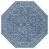 Charleston Vintage Filigree Textured Weave Indoor/outdoor Octagon Rug