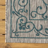 Charleston Vintage Filigree Textured Weave Indoor/outdoor Area Rug