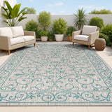 Charleston Vintage Filigree Textured Weave Indoor/outdoor Area Rug